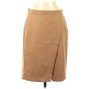 Banana Republic faux wrap pencil skirt Sz 4 neutral tan